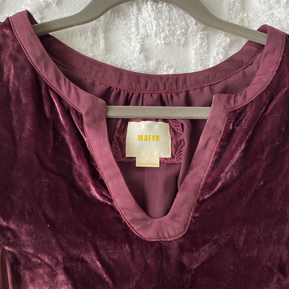 Anthro Burgundy Maeve Tshirt Dress - Picture 2 of 4